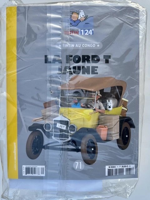 Moulinsart/Hachette - Tintin - 1 - Voiture 1/24 - La Ford T Jaune N° 71 - Tintin au Congo Moulinsart/Hachette - Tintin - 1 - Voiture 1/24 - La Ford T Jaune N° 71 - Tintin au Congo